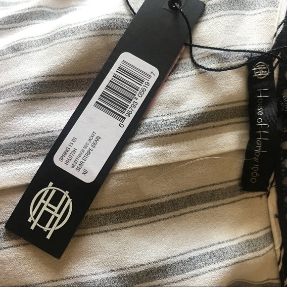 House of Harlow 1960 Striped  West Bed Jacket XS - Picture 4 of 6